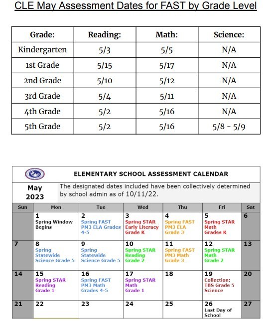 CLE Test Dates