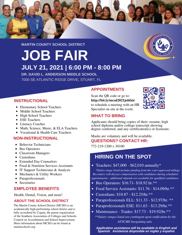 2021 Summer Job Fair Flyer