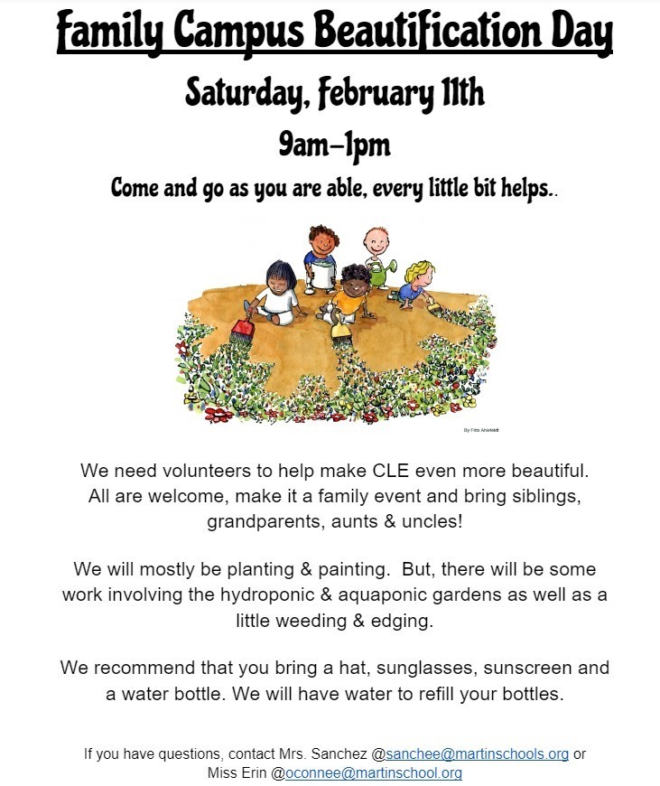 Family Campus Beautification Day flyer