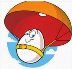 egg with a parachute