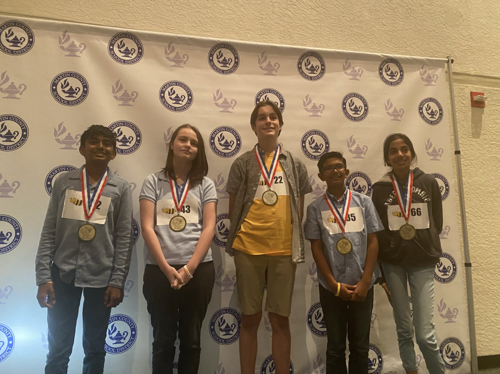Winners of the 5th Annual Middle School Spelling Bee