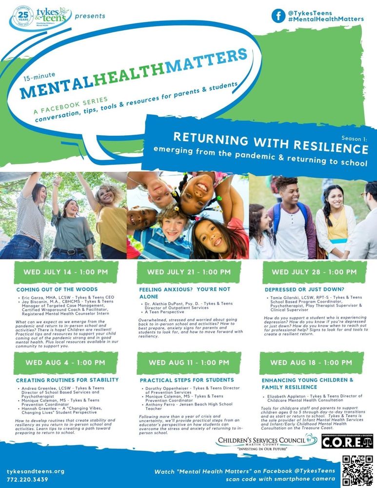Tykes & Teens mental health matters flyer