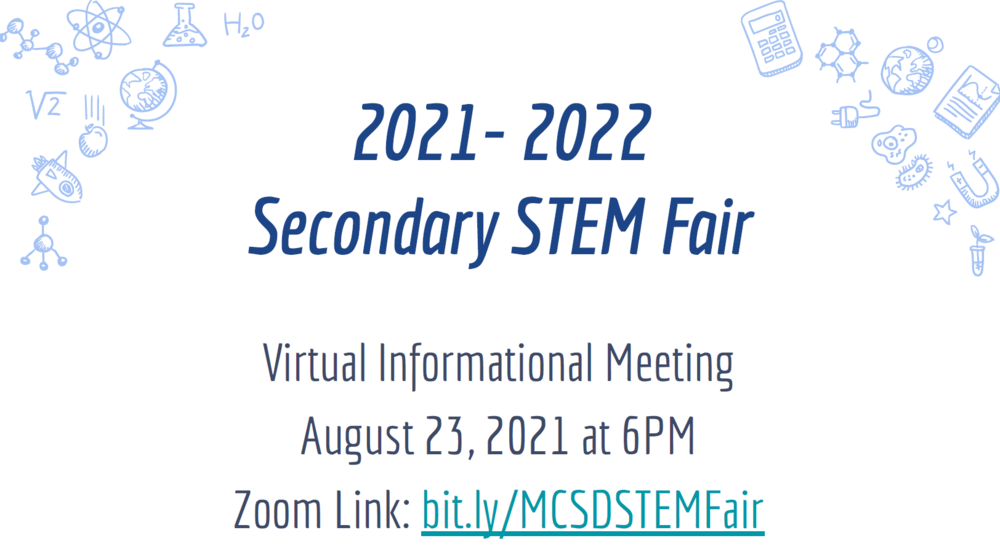 Secondary STEM Fair Information Night Scheduled for August 23