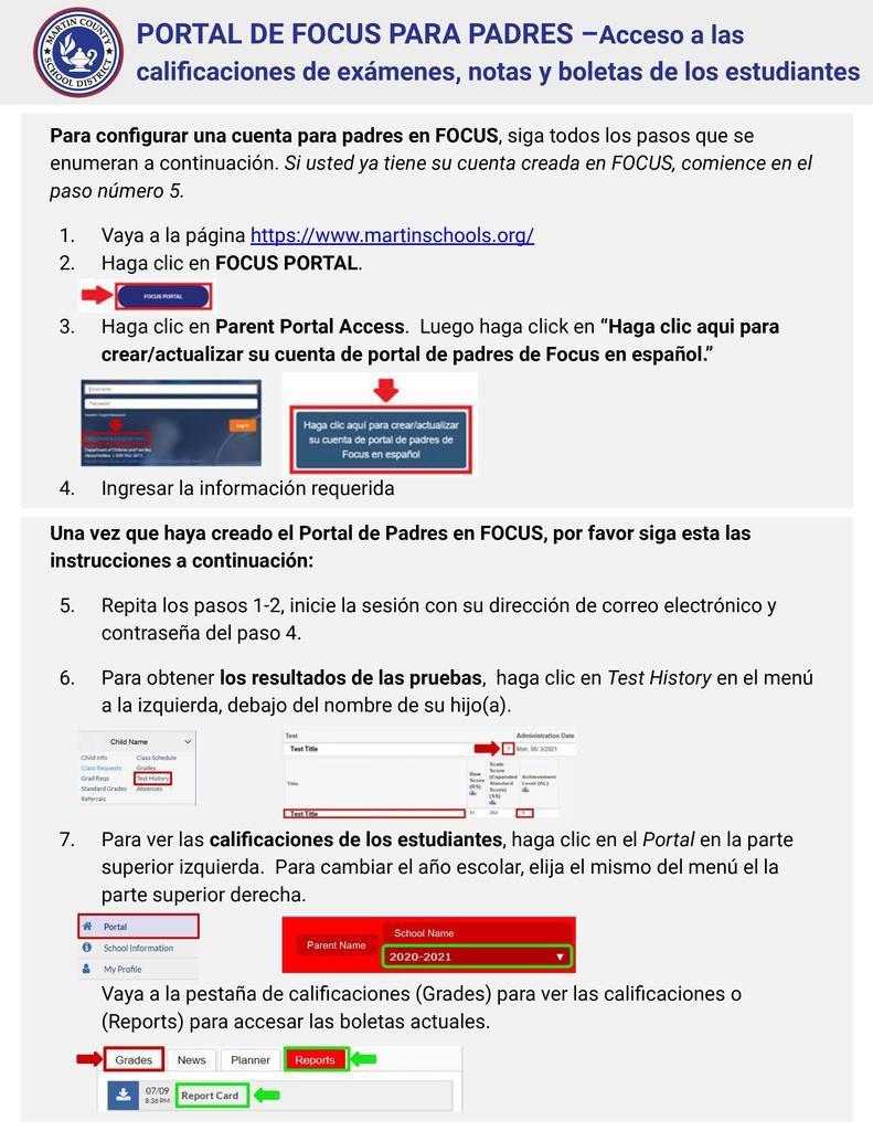 FOCUS Instructions - Spanish