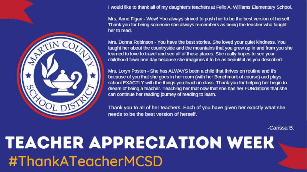 Thank A Teacher MCSD