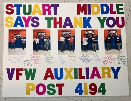 VFW Auxiliary Post Thank you Poster