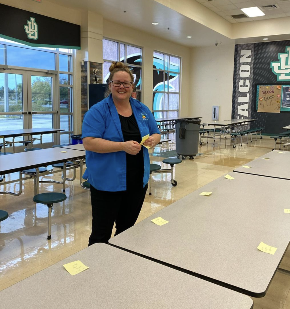 JBHS Cafeteria Manager Jessica Lam writes compliments for students