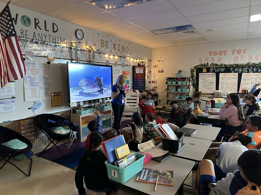 ESC Coordinator presents to students during Celebrate Literacy Week