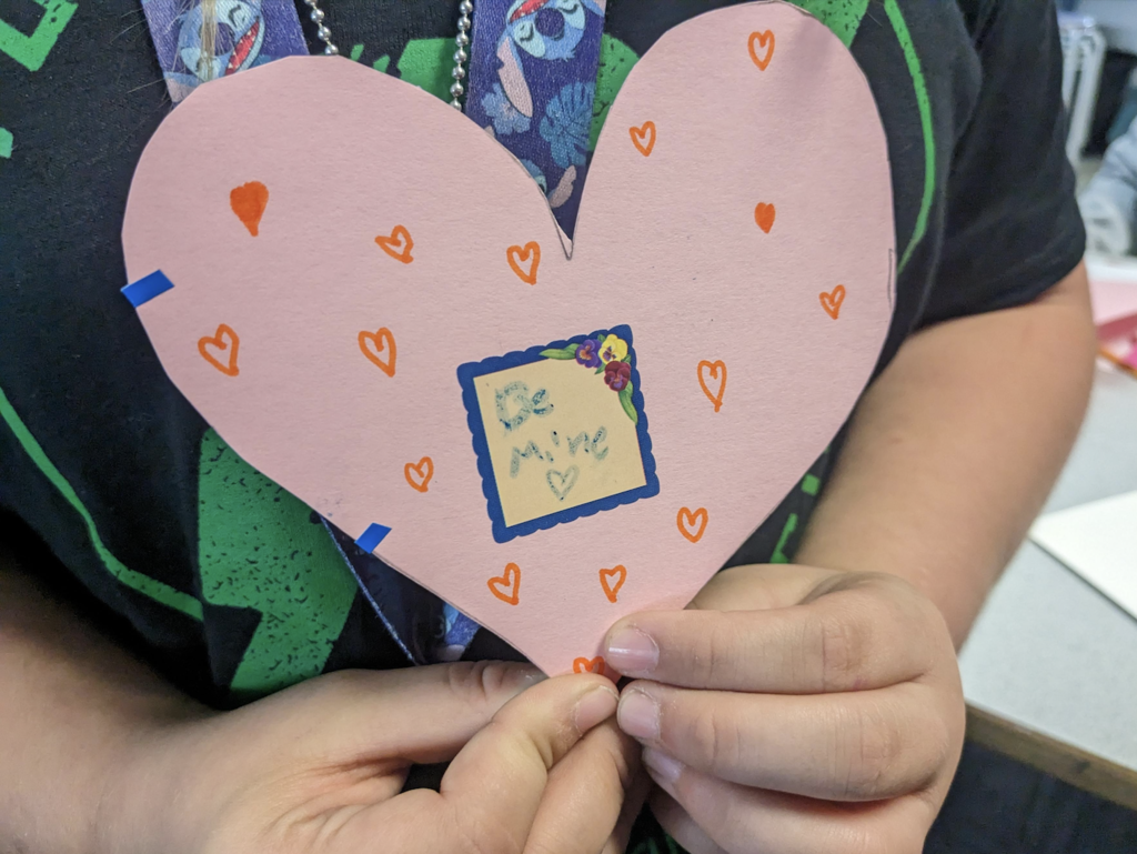 FAWE Student Council makes Valentine's Day cards for assisted living residents