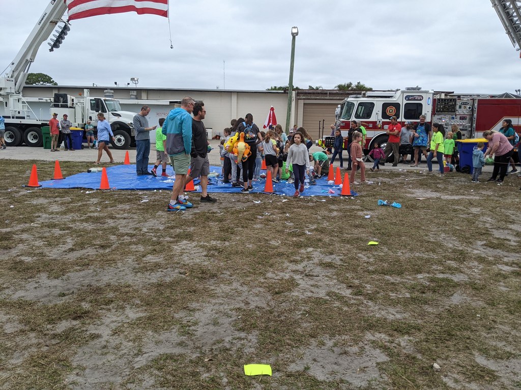 MArtin County Fire and Rescue drops eggs in protection devices created by MCSD students