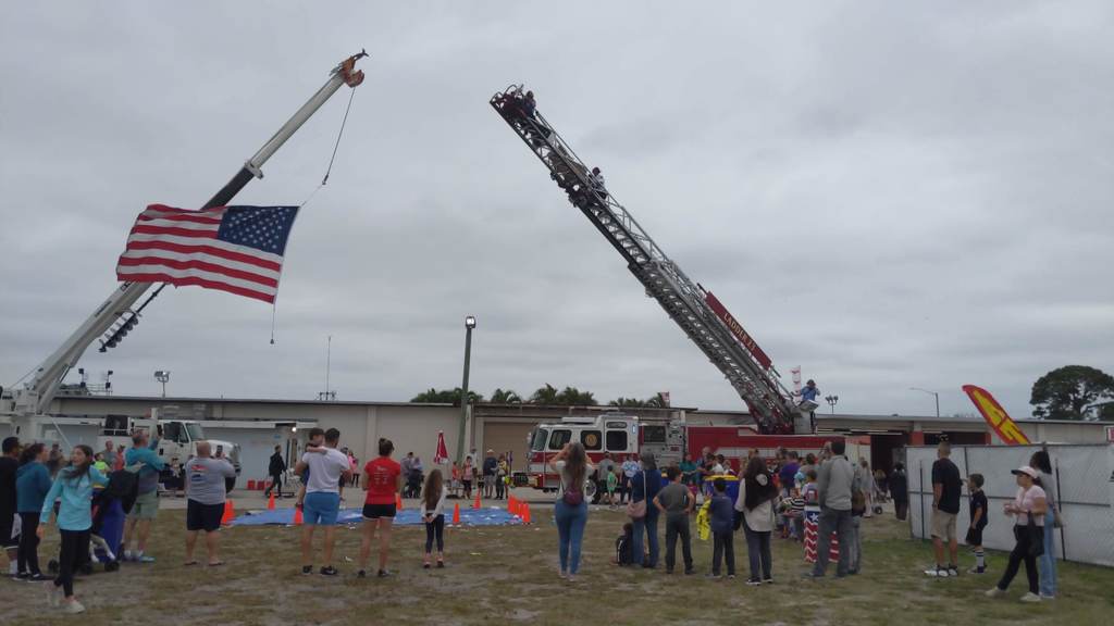 MArtin County Fire and Rescue drops eggs in protection devices created by MCSD students