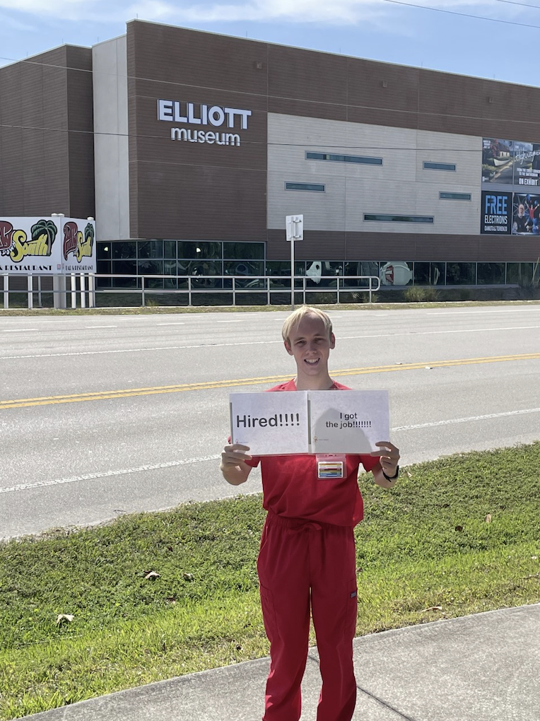 Dylan Little, a Project SEARCH intern, got the job at the Elliott Museum!