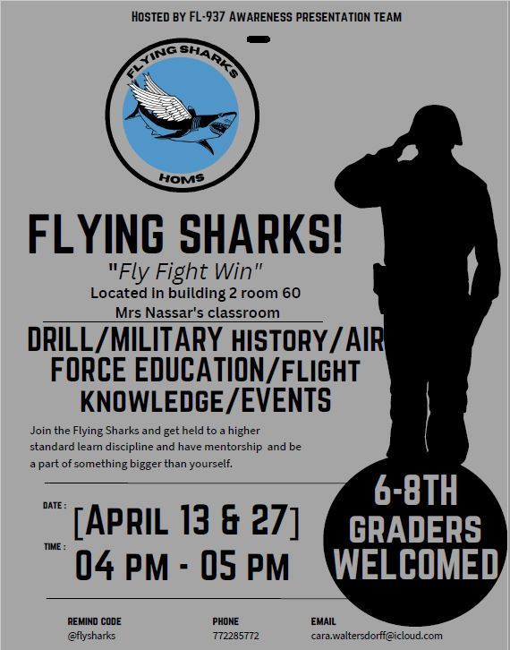 Flyer for middle school Air Force appreciation club