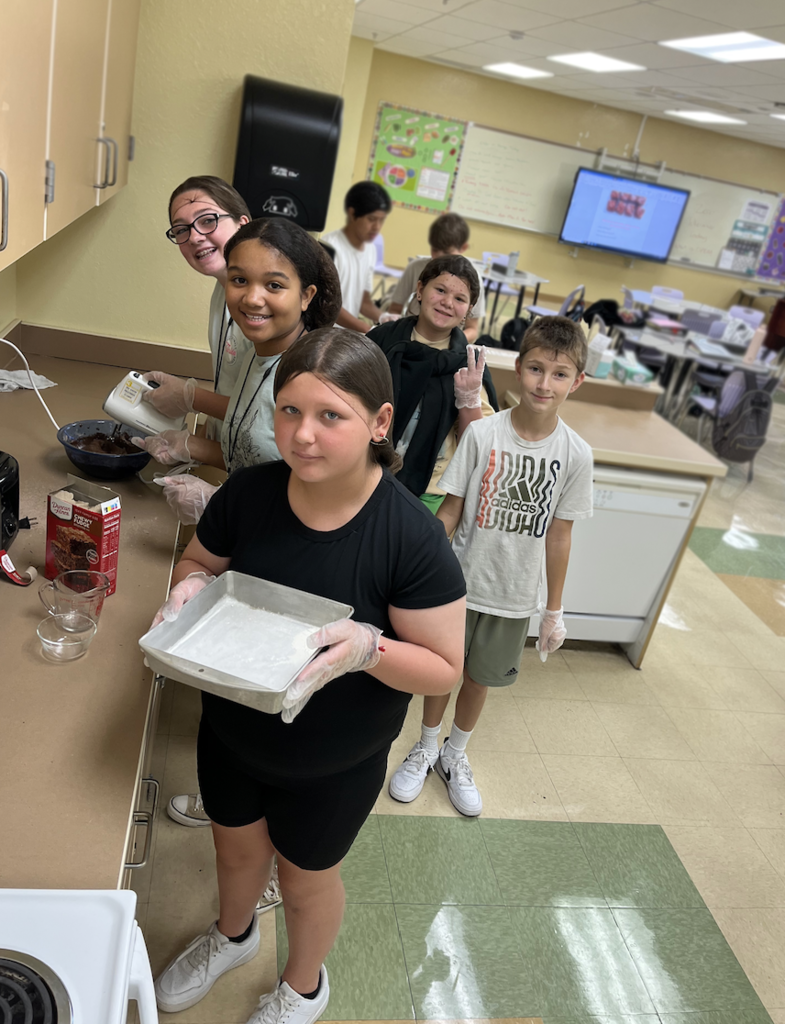 CTE students at AMS learn how to bake brownies