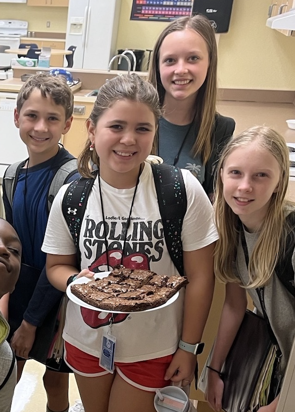 CTE students at AMS learn how to bake brownies