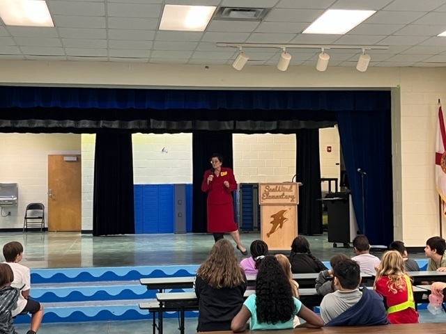 Christine Moreno presenting to Seawind Elementary School 5th Grade