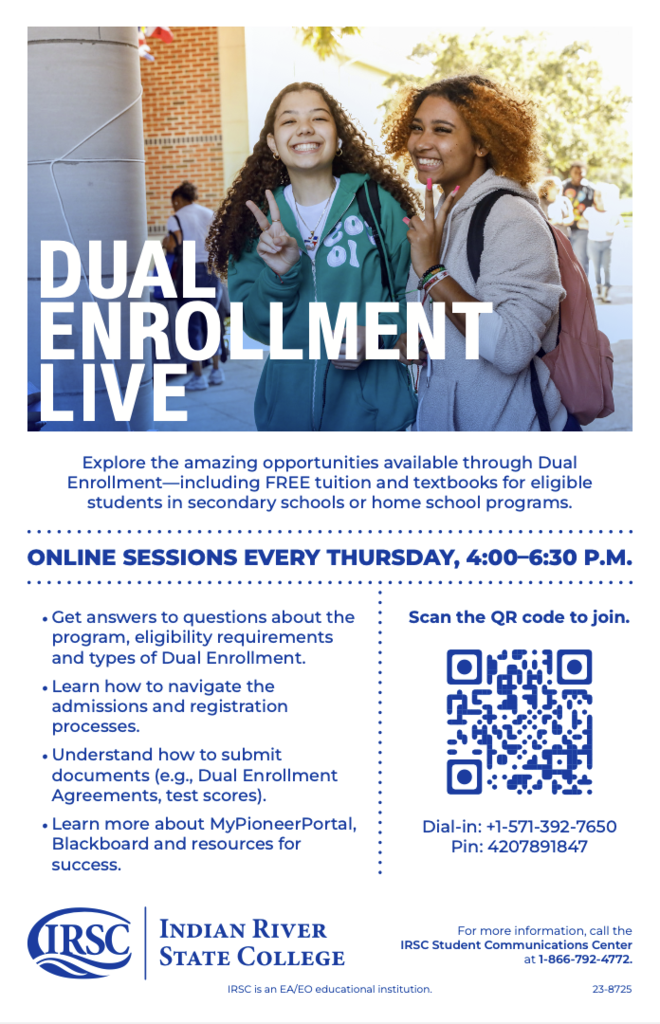 Dual enrollment information sessions available at IRSC